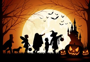 Halloween characters full moon